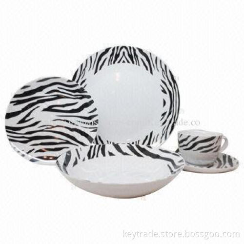 Fine Porcelain 20pcs Dinner Set in Coupe Shape, with Decal